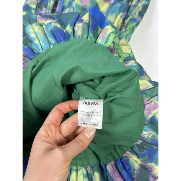 Aureta Dress Womens Small Piper Mini Fit & Flare Corset Multicolored Watercolor - Picture 8 of 8